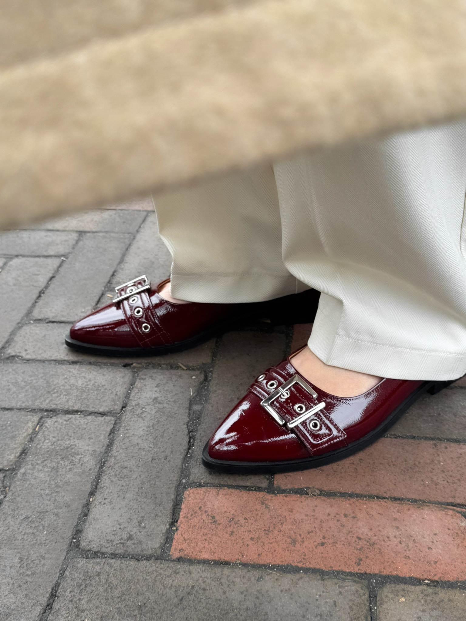 Bordeaux rode lakleren ballerina's