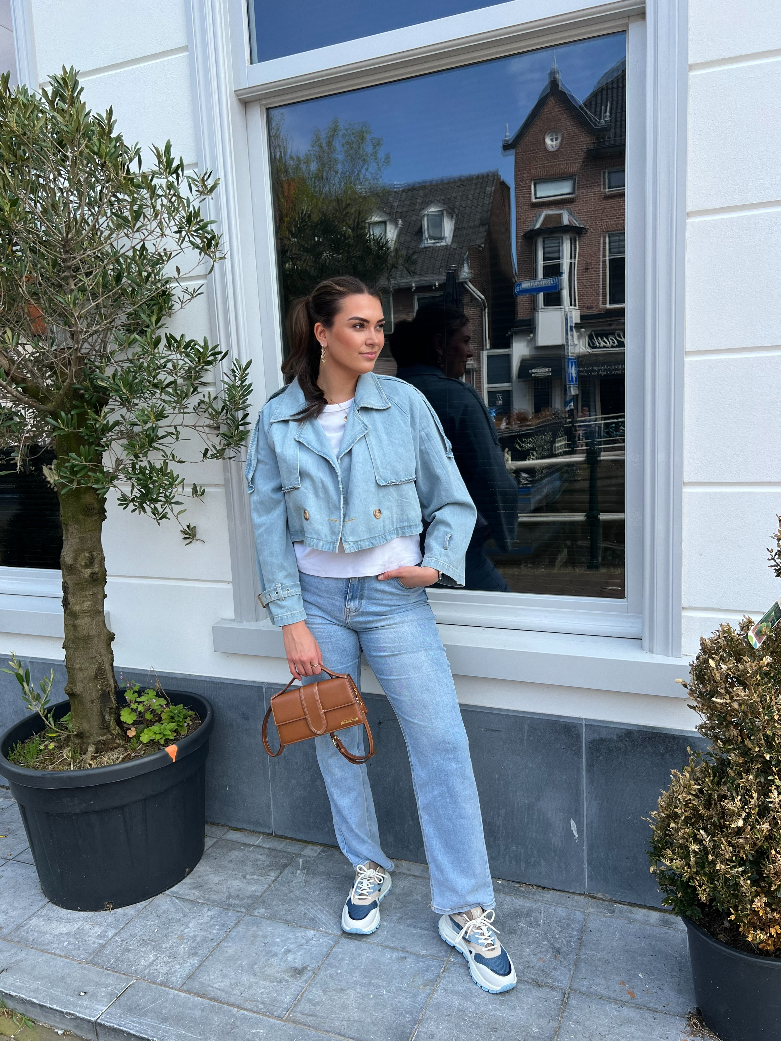 Blauwe denim sneakers